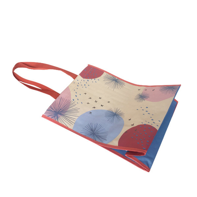 RPET 38x31x16cm 120gsm 라미네이트된 폴리프로필렌 여성용 대형 손가방