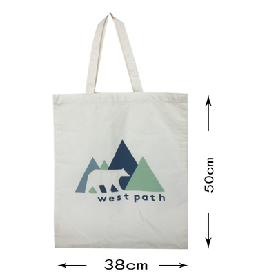 100 퍼센트 자연적 CMYK 38x50cm 4OZ 캔버스 쇼핑 가방