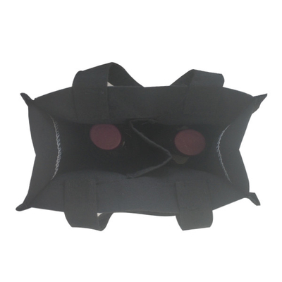 검정색 캔버스 페이 18x9x27cm CMYK 2 병 와인 봉지