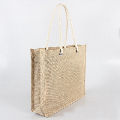 쇼핑 자연색 30xx12x30cm 380gsm 황마 식료품 백